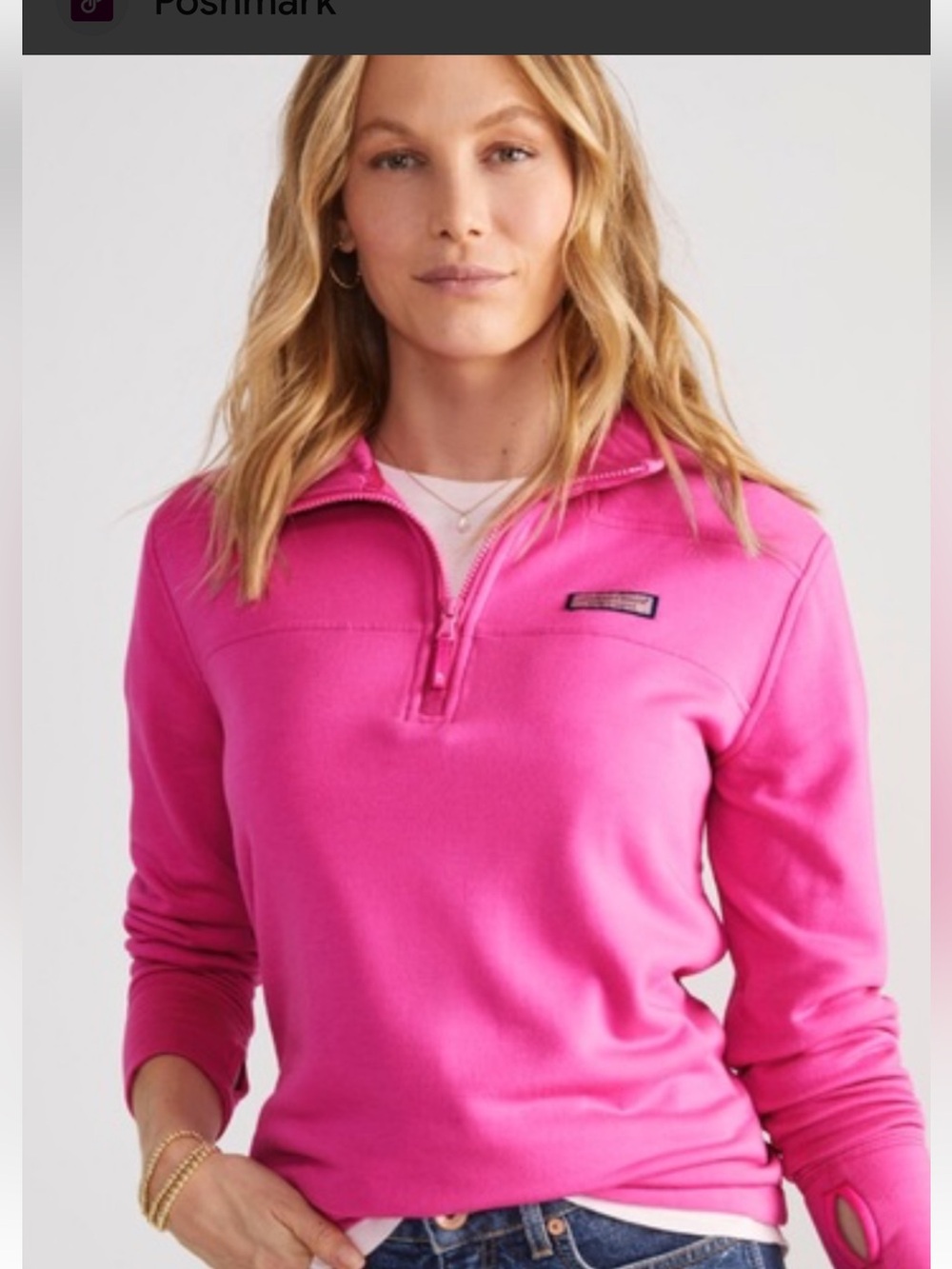 Vineyard Vines Women's Hot Pink 1/4 Zip Pullover